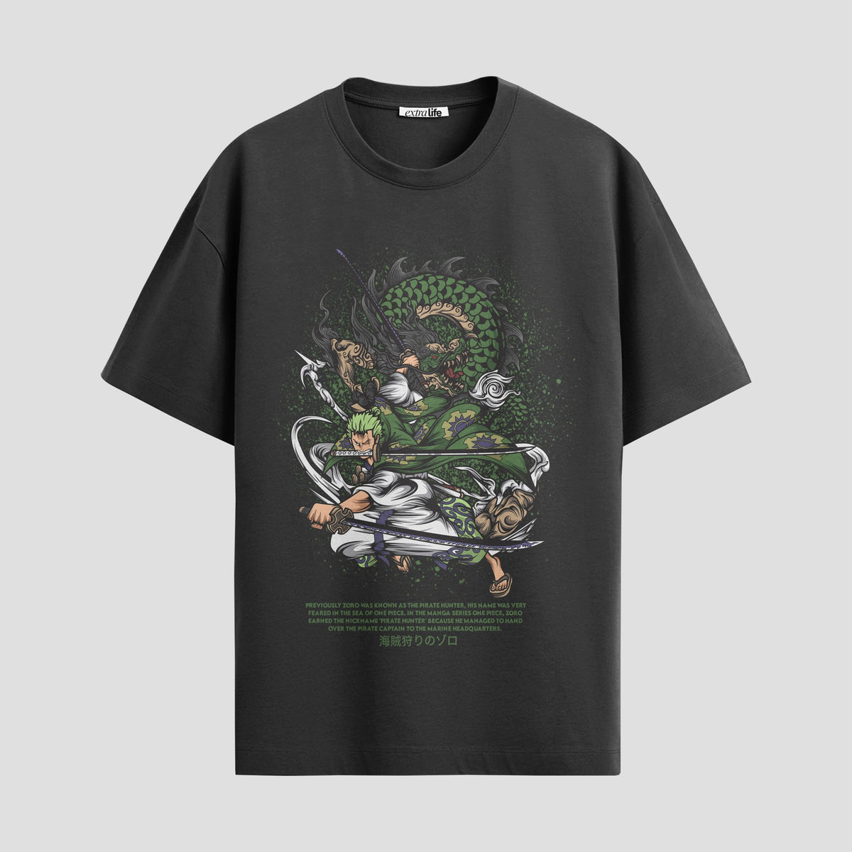 Playera urbana de anime y gaming ExtraLife MX, corte Classic Premium unisex ligero y transpirable en color Deep Black y Pure White, ropa de uso diario para gym y casual.