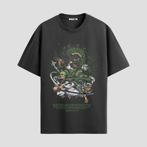 Playera urbana de anime y gaming ExtraLife MX, corte Standard Fit unisex ligero y transpirable en color Deep Black y Pure White, ropa de uso diario para gym y casual.