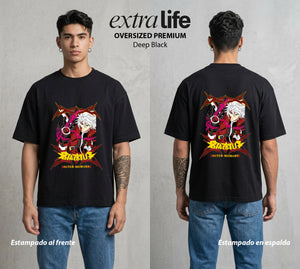 El Caos Azul | La Segadora del Caos #04811 - Playera Oversized Premium | Deep Black - Foto en modelo