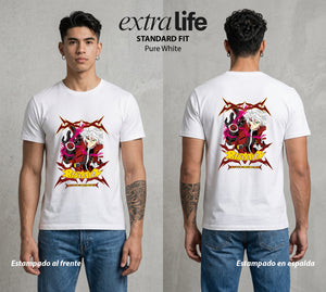 El Caos Azul | La Segadora del Caos #04811 - Playera Standard Fit | Pure White - Foto en modelo