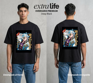 El Ragnarok Final | Rey del Inframundo #04813 - Playera Oversized Premium | Deep Black - Foto en modelo