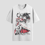Playera urbana de anime y gaming ExtraLife MX, corte Standard Fit unisex ligero y transpirable en color Deep Black y Pure White, ropa de uso diario para gym y casual.