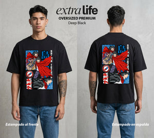 Neo Tokyo | El Poder sin Control II #04819 - Playera Oversized Premium | Deep Black - Foto en modelo