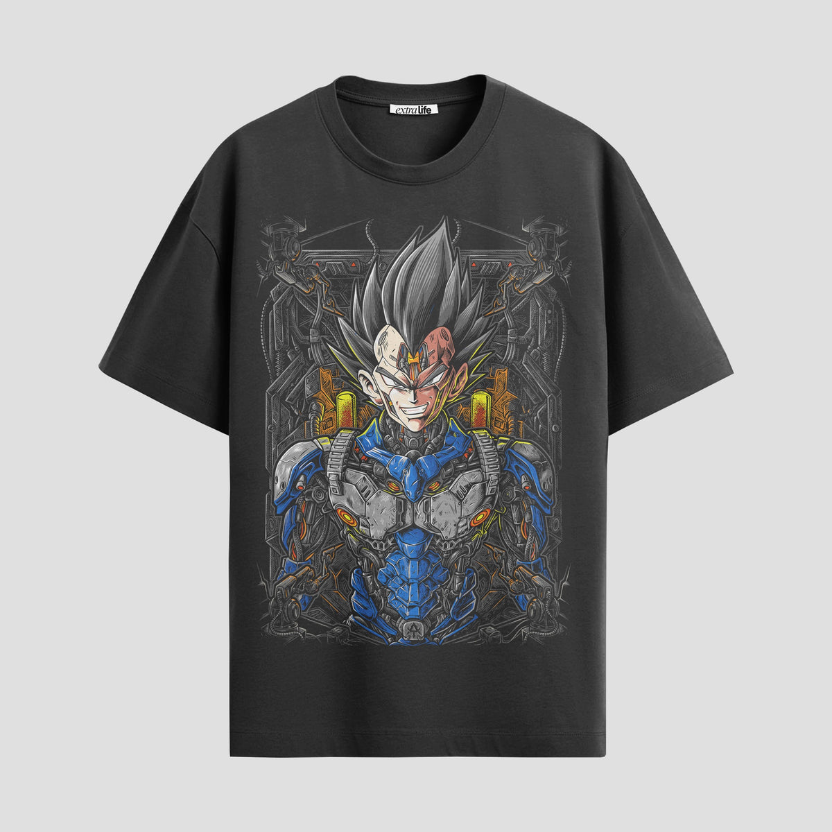 Playera urbana de anime y gaming ExtraLife MX, corte Classic Premium unisex ligero y transpirable en color Deep Black y Pure White, ropa de uso diario para gym y casual.