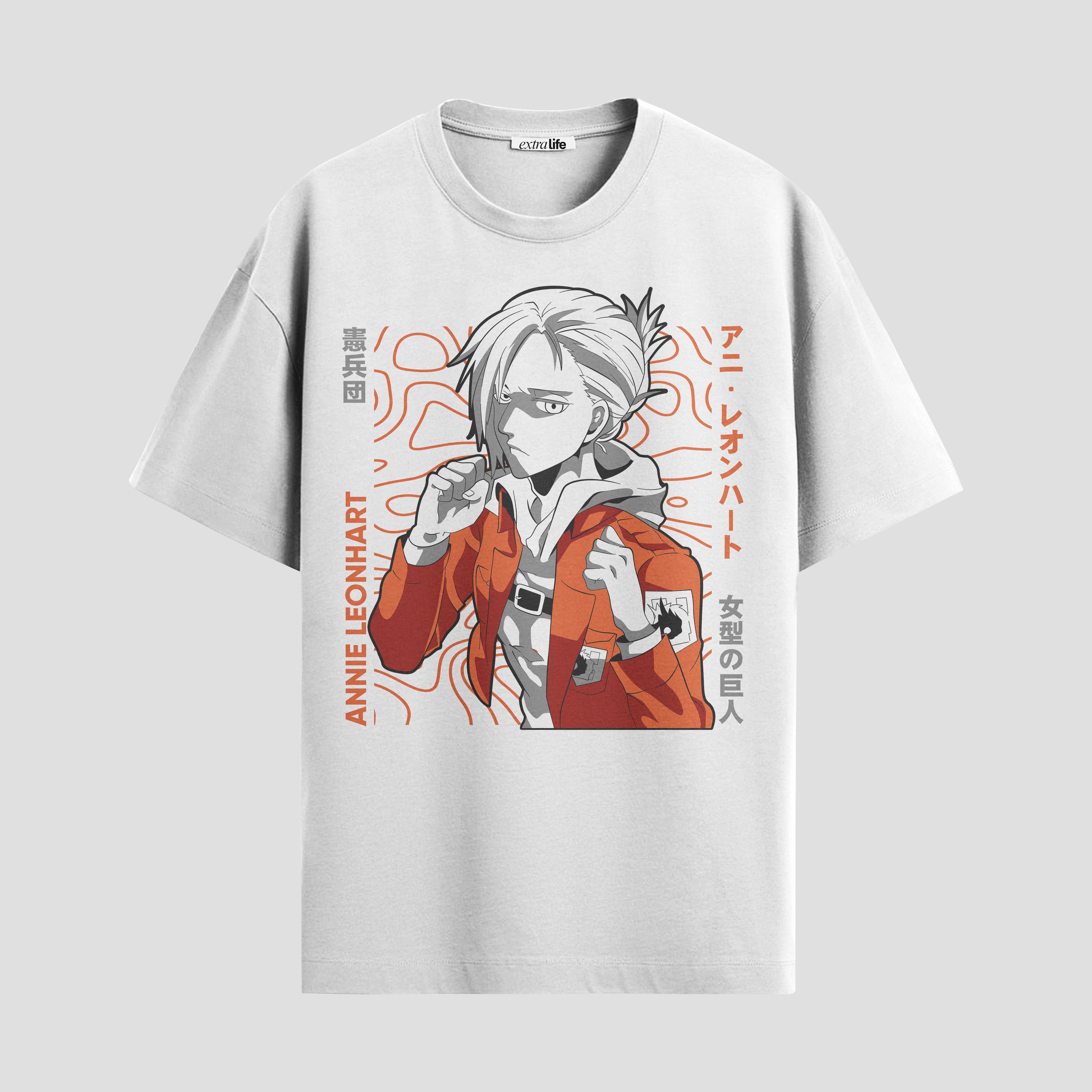 Playera urbana de anime y gaming ExtraLife MX, corte Standard Fit unisex ligero y transpirable en color Deep Black y Pure White, ropa de uso diario para gym y casual.