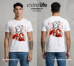 Mas Alla del Muro | La Titán Hembra #04821 - Playera Standard Fit | Pure White - Foto en modelo