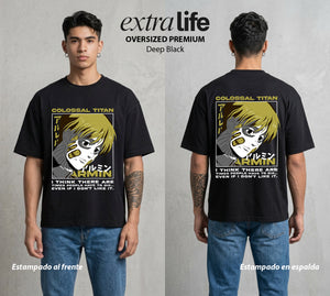 Mas Alla del Muro | El Estratega del Muro II #04824 - Playera Oversized Premium | Deep Black - Foto en modelo
