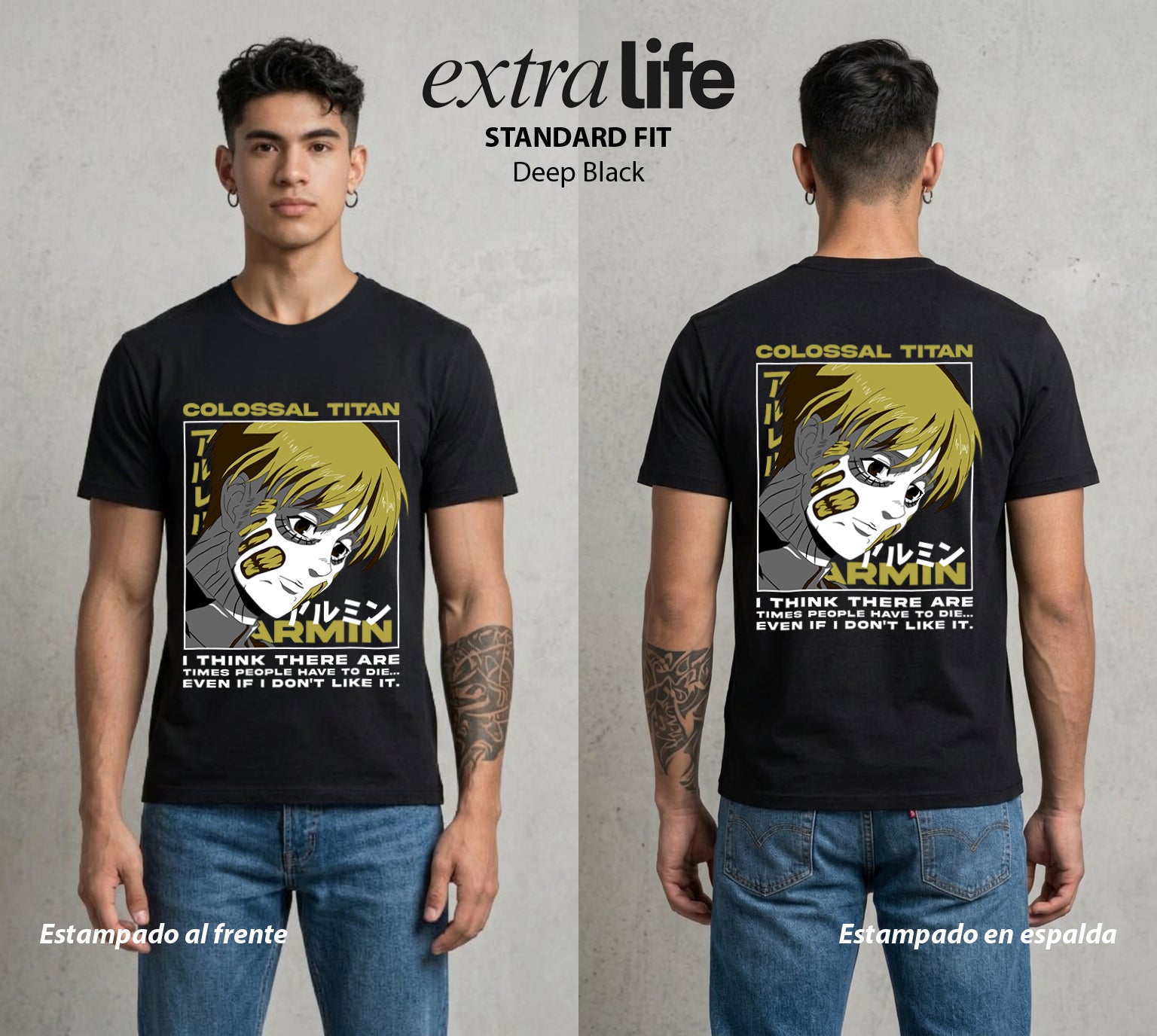 Mas Alla del Muro | El Estratega del Muro II #04824 - Playera Standard Fit | Deep Black - Foto en modelo