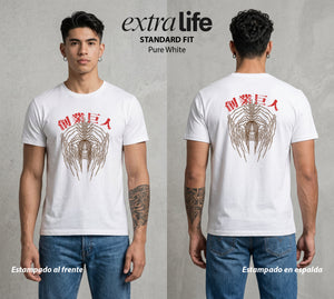 Mas Alla del Muro | Attack On Titan Eren Titan III #04855 - Playera Standard Fit | Pure White - Foto en modelo