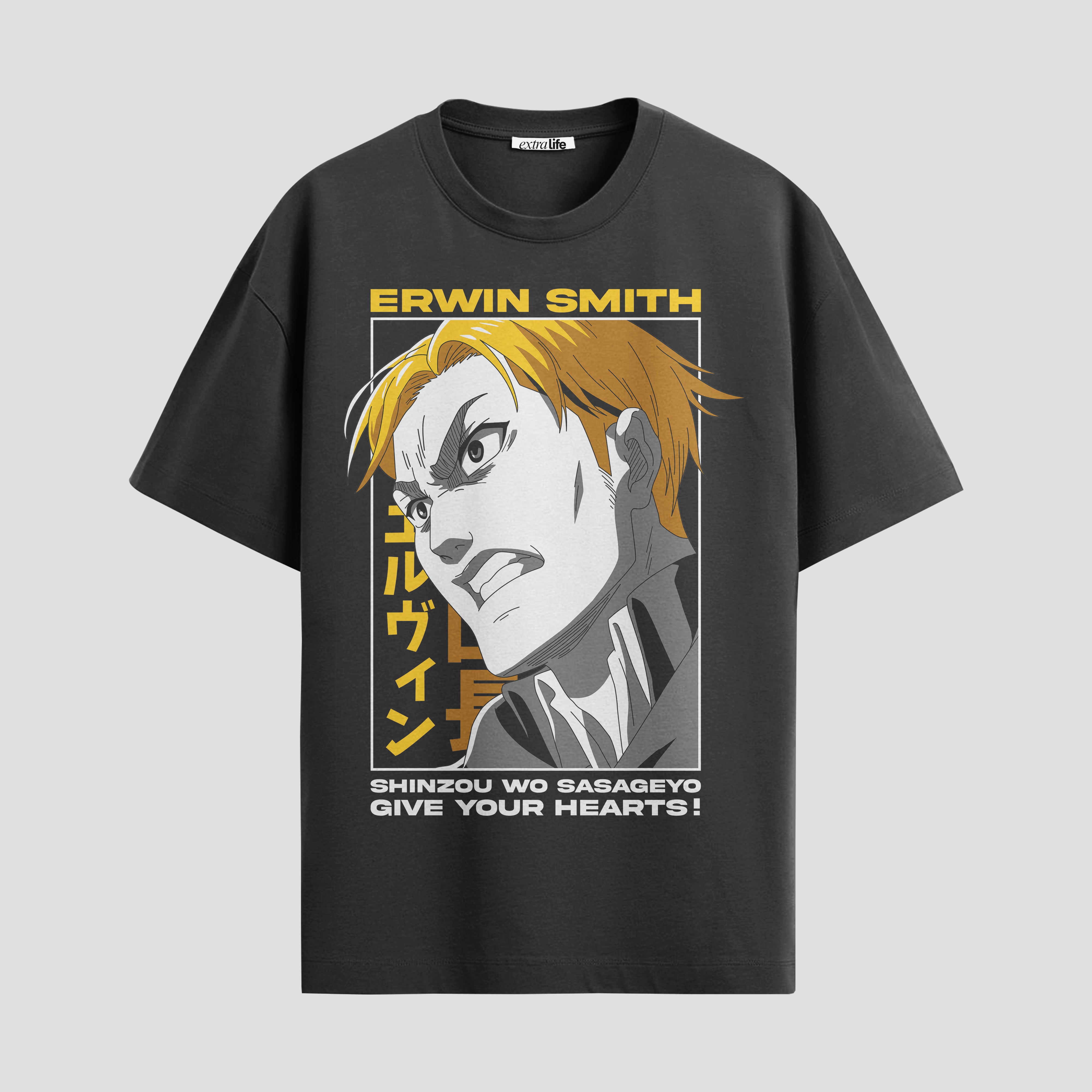 Playera urbana de anime y gaming ExtraLife MX, corte Standard Fit unisex ligero y transpirable en color Deep Black y Pure White, ropa de uso diario para gym y casual.