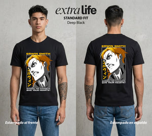 Mas Alla del Muro | El Comandante del Sacrificio #04858 - Playera Standard Fit | Deep Black - Foto en modelo