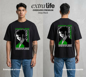 Mas Alla del Muro | La Científica de Titanes #04859 - Playera Oversized Premium | Deep Black - Foto en modelo