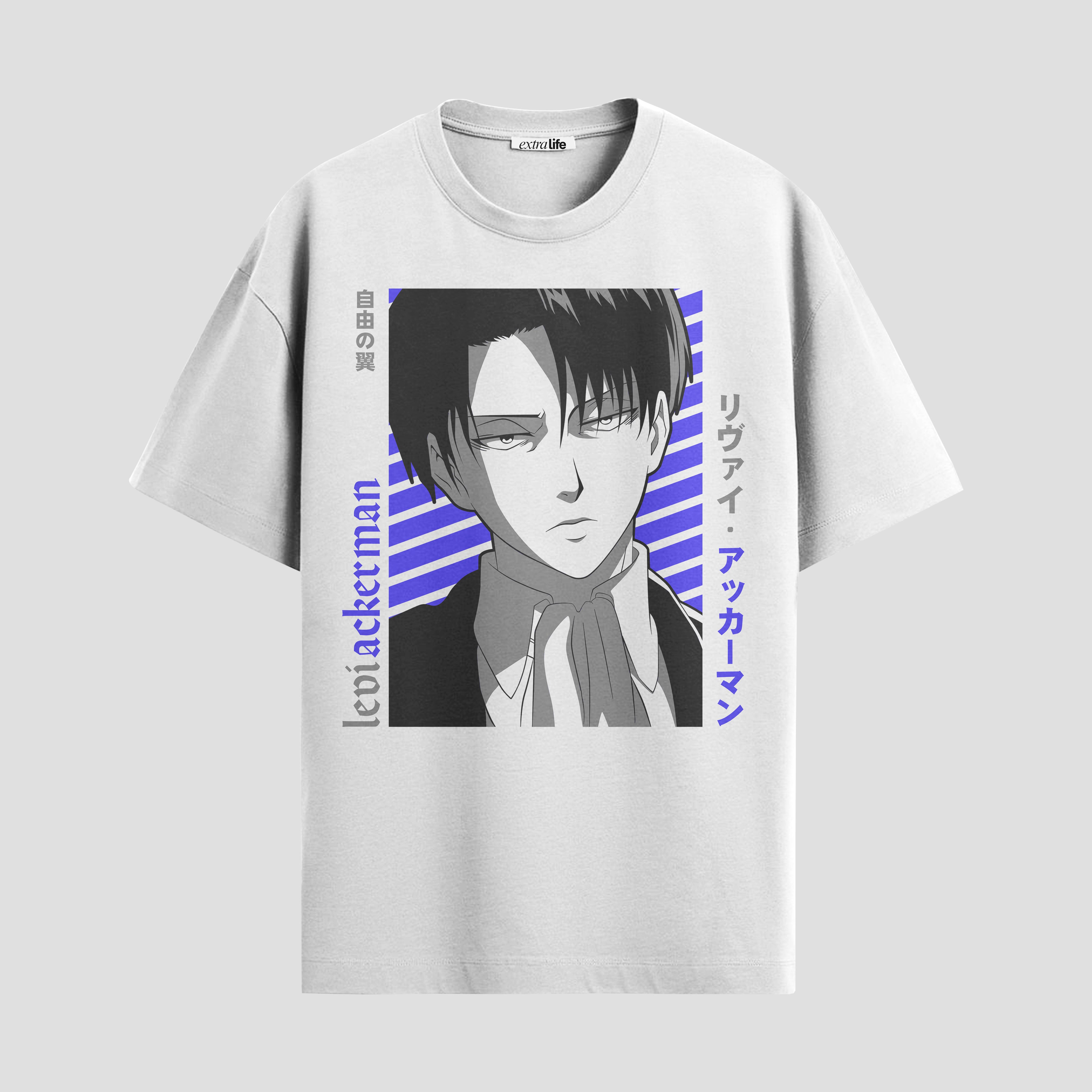 Playera urbana de anime y gaming ExtraLife MX, corte Standard Fit unisex ligero y transpirable en color Deep Black y Pure White, ropa de uso diario para gym y casual.