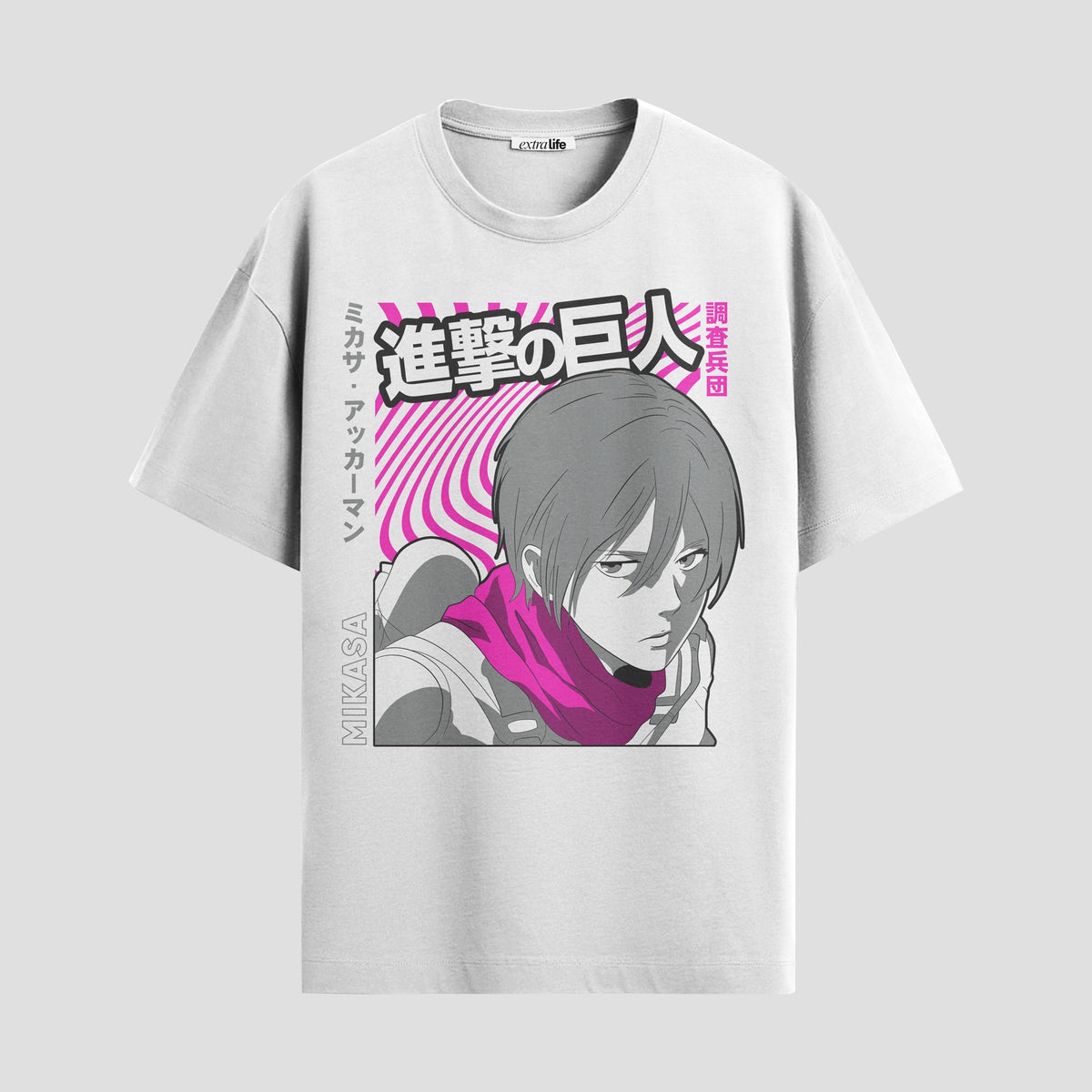 Playera urbana de anime y gaming ExtraLife MX, corte Classic Premium unisex ligero y transpirable en color Deep Black y Pure White, ropa de uso diario para gym y casual.