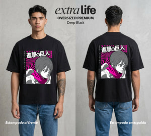 Mas Alla del Muro | La Última Ackerman #04866 - Playera Oversized Premium | Deep Black - Foto en modelo