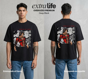 Mas Alla del Muro | Legado del Reconocimiento II #04872 - Playera Oversized Premium | Deep Black - Foto en modelo