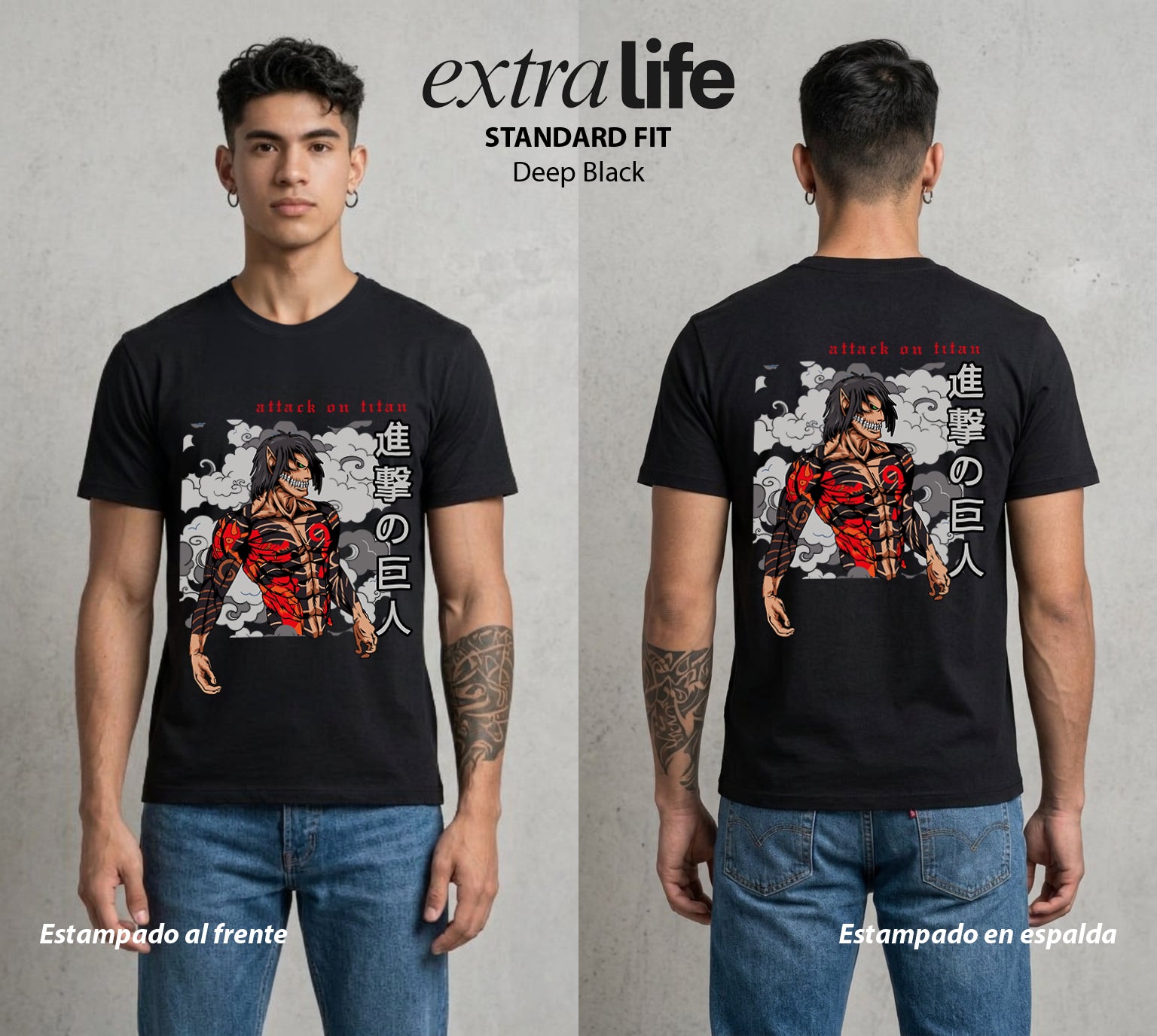 Mas Alla del Muro | Legado del Reconocimiento II #04872 - Playera Standard Fit | Deep Black - Foto en modelo