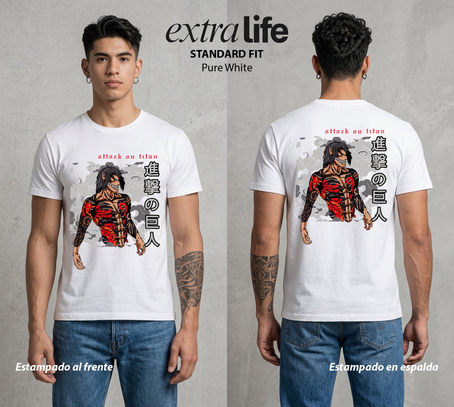Mas Alla del Muro | Legado del Reconocimiento II #04872 - Playera Standard Fit | Pure White - Foto en modelo