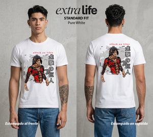 Mas Alla del Muro | Legado del Reconocimiento II #04872 - Playera Standard Fit | Pure White - Foto en modelo