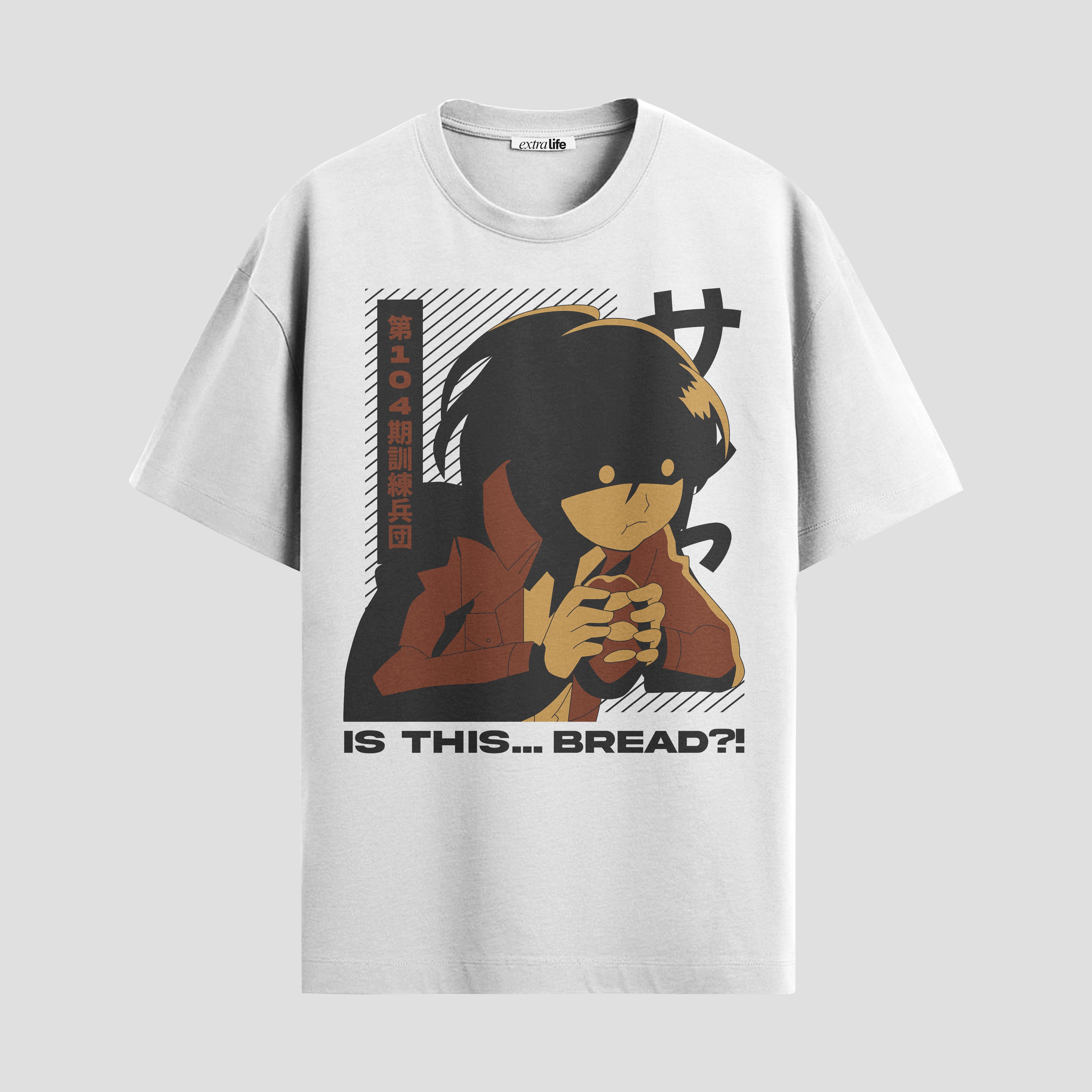 Playera urbana de anime y gaming ExtraLife MX, corte Standard Fit unisex ligero y transpirable en color Deep Black y Pure White, ropa de uso diario para gym y casual.