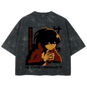 Playera streetwear premium de anime y gaming ExtraLife MX, corte boxy deluxe mineral wash heavyweight en color Acid Wash, moda urbana mexicana de culto.
