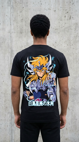 Playera urbana de anime y gaming ExtraLife MX, corte Standard Fit unisex ligero y transpirable en color Deep Black y Pure White, ropa de uso diario para gym y casual.