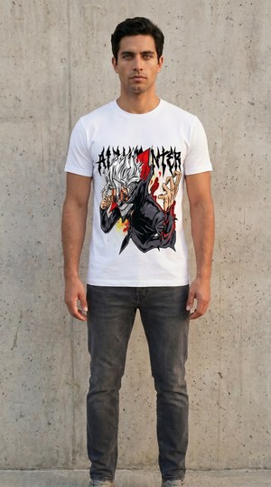 Playera urbana de anime y gaming ExtraLife MX, corte Standard Fit unisex ligero y transpirable en color Deep Black y Pure White, ropa de uso diario para gym y casual.