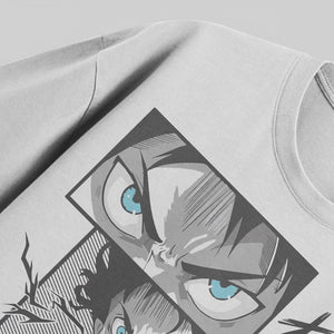 Playera urbana de anime y gaming ExtraLife MX, corte Standard Fit unisex ligero y transpirable en color Deep Black y Pure White, ropa de uso diario para gym y casual.